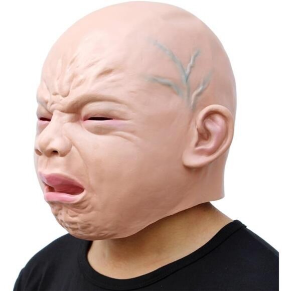 Releastic Human Mask Novelty Halloween Costume Party Latex Head Masks - Picture 4 of 7